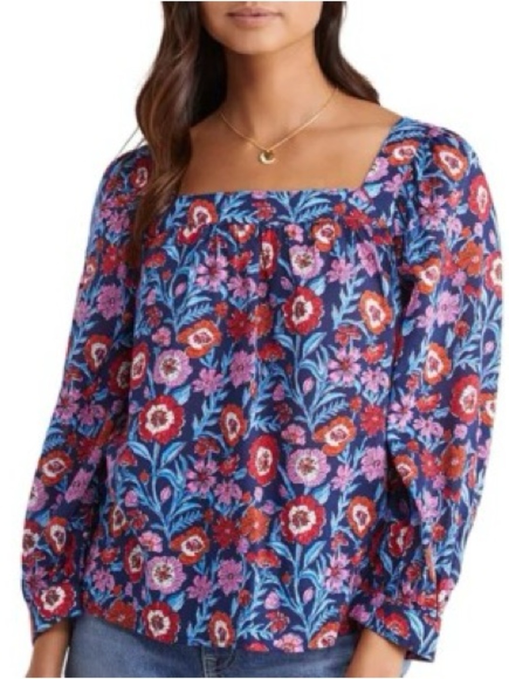 Vineyard Vines Tisbury Floral Square Neck Top